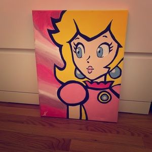 Princess peach canvas painting